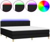 vidaXL Boxspringbett mit Matratze & LED Schwarz 180x200 cm Stoff 3133735 Bild 2