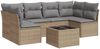 vidaXL 7-tlg. Garten-Sofagarnitur mit Kissen Beige Poly Rattan 3217399 Bild 2