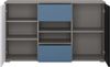 Sideboard Kommode Jugendzimmer LIIVA-129 in grau mit schwarz, weiß, blau, B/H/T: ca. 125,7/74,2/40 cm Bild 2
