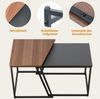 MULISOFT Couchtisch 2er Set Beistelltisch Satztisch Wohnzimmertisch Kaffeetisch (großer Tisch(52x33×43cm),Kleiner Tisch(37x37×47cm), 2er Set), Couchtisch für Wohnzimmer Bild 2