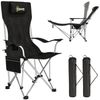 Outsunny Klappstuhl mit abnehmbar Fußstütze, Getränkehalter, Kopfstütze (2er Set faltbar Campingstuhl, 2 St), belastbar 120 kg, für Erwachsene Bild 2