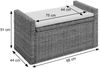 Sitzbank M92 Garderobenbank Bank Sitzhocker, mit Stauraum Kissen Kubu Rattan 88cm ~ grau-braun Bild 3