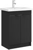 vidaXL Unter dem Waschbecken Badschrank Schwarz 56 x 37,5 x 81 cm 890095 Bild 3