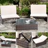 Feel2Home Garten-Essgruppe Gartenmöbelset Sessel Tisch Sitzgruppe Polyrattan versch. Farben, (Sitzgruppe, 3-teiliges Sitzset bestehend aus 2 Sesseln und 1 Tisch), wasserabweisend Bild 2