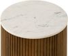 Beistelltisch rund Mango 40x40x52 braun lackiert / Marmor weiß BARCELONA #230 Bild 2