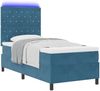 vidaXL LED Boxspringbett mit Matratze Dunkelblau 90 x 190 cm Samt 3343218 Bild 3