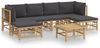 vidaXL 7-tlg. Garten-Lounge-Set mit Dunkelgrauen Kissen Bambus 3155229 Bild 2
