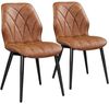 Yaheetech 2er Set Esszimmerstühle mit hoher Rückenlehne, bis 136 kg, Kunstleder Retro Braun, 44 x 58,5 x 82 cm Bild 4