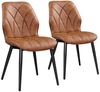 Yaheetech 2er Set Esszimmerstühle mit hoher Rückenlehne, bis 136 kg, Kunstleder Retro Braun, 44 x 58,5 x 82 cm Bild 5