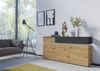 Sideboard >LUCI< 3 Türen, 2 Schübe, Artisan Eiche Dekor/Kosmos Grau - 181x90x40cm BxHxT Bild 3
