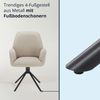 KHG Esszimmerstühle 2er Set, Küchenstuhl mit Armlehnen Bouclé Taupe, Stuhlbeine Metall lackiert, Polsterstuhl, Essstuhl, Stuhl, für Esszimmer Küche Büro Bild 4