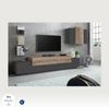 Dmora Ausgestattete Wand Alaskino, TV-Ständer-Wohnzimmerset, Mehrzweck-Wohnzimmermöbel, 100 % Made in Italy, 240 x 45 x 180 cm, Anthrazit und Ahorn, Bild 4