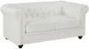 Vente-unique - CHESTERFIELD Sofa Leder Weiß - B 88 cm x H 72 cm x L 165 cm Bild 3