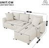 3-Sitzer Ecksofa B 204 x T 127 x H 82,5 cm aus Chenille mit reversibler Chaiselongue Bild 5