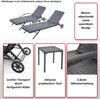 2er-Set Sonnenliege HWC-E27, Relaxliege Gartenliege, Poly-Rattan ~ grau Kissen dunkelgrau Bild 2