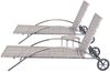 2er-Set Sonnenliege HWC-E27, Relaxliege Gartenliege, Poly-Rattan ~ grau Kissen dunkelgrau Bild 4