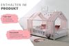 Ticaa Hausbett Kim mit Rausfallschutz aus Kiefer, Kinderbett 140x200, inkl. Tüll-Set, mit Rollrost, mit Matratze Bild 2