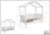Hausbett >Junior< in Kiefer Anthrazit, Massivholz - 148x150,6x75,8cm (BxHxT) Bild 5