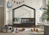 Hausbett >Junior< in Kiefer Anthrazit, Massivholz - 148x150,6x75,8cm (BxHxT) Bild 3