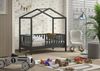 Hausbett >Junior< in Kiefer Anthrazit, Massivholz - 148x150,6x75,8cm (BxHxT) Bild 2