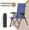 SONGMICS Campingstuhl, verstellbare Rückenlehne 95°-150°, Getränkehalter, Tragetasche, Angeln, Garten, Camping, blau Bild 3