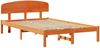 vidaXL Bettrahmen Wachsbraun 135 x 190 cm Massives Kiefernholz 872073 Bild 4