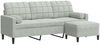 vidaXL 3-Sitzer-Sofa mit Hocker Hellgrau 180 cm Samt 3278267 Bild 2