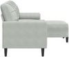 vidaXL 3-Sitzer-Sofa mit Hocker Hellgrau 180 cm Samt 3278267 Bild 4