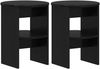 vidaXL Seitenschrank 2 pcs Schwarz Ø40 x 50 cm Holzwerkstoff 899819 Bild 2