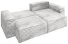 Ecksofa Schlafsofa MADLEN Stoff Velo Hellgrau Ottomane Rechts Bild 3
