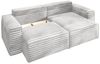 Ecksofa Schlafsofa MADLEN Stoff Velo Hellgrau Ottomane Rechts Bild 2