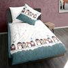 Dormisette Fein Biber Bettwäsche 135x200 Pinguine Iglu Eiskristalle petrol weiß 3610-40 Bild 5