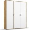 rauch Kleiderschrank; Drehtürenschrank VOYAGER, 3-türig, Alpinweiß/Eiche Artisan, 140x194x53xcm Bild 3
