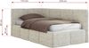 Jugendbett 90x200 ARVO Polsterbett mit Bettkasten, Stauraum & Gasdruckfeder, Modernes Design mit Kopfteil, Foam Matratze - Beige Strukture - MIRO LUX - Rechts Seite Bild 3