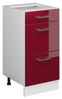 Küchenunterschrank R-Line Rot Hochglanz 40 cm mit Schubladen, ohne Arbeitsplatte Vicco Bild 4