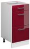 Küchenunterschrank R-Line Rot Hochglanz 40 cm mit Schubladen, ohne Arbeitsplatte Vicco Bild 5