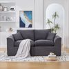 2-Sitzer-Sofa, Cord mit Kissen, 204 x 102,5 x 84 cm, Dunkelgrau Bild 3