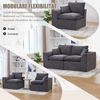 2-Sitzer-Sofa, Cord mit Kissen, 204 x 102,5 x 84 cm, Dunkelgrau Bild 5