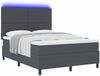 vidaXL LED Boxspringbett Dunkelgrau und Weiß 160 x 200 cm Cordstoff 3337652 Bild 3