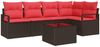 vidaXL Gartensofa-set mit Kissen 6 pcs Braun und Rot Poly-Rattan 3355063 Bild 2