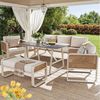 Flieks Gartenlounge-Set, 7-Sitzer PE-Rattan Gartenmöbel Balkonset mit verstellbaren Fußpads Bild 2