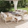 Flieks Gartenlounge-Set, 7-Sitzer PE-Rattan Gartenmöbel Balkonset mit verstellbaren Fußpads Bild 3