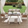 Flieks Gartenlounge-Set, 7-Sitzer PE-Rattan Gartenmöbel Balkonset mit verstellbaren Fußpads Bild 4