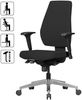 Bürostuhl DARIUS mit Stoff-Bezug in Schwarz, Design Schreibtisch-Stuhl mit Synchromechanik & Armlehnen, Drehstuhl Drehsessel ergonomisch 120 kg Bild 3