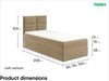 MEBLINI Kinderbett mit Bettkasten MINO 3 80x200 Links – H3/Hellbraun Samt Gepolstert Einzelbett mit Matratze - Polsterbett mit Stauraum - Bett mit Kopfteil – Stauraumbett Bild 5