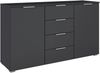 OTTO home Kombikommode Sideboard Schubladenkommode AGORDO mit Dekor- oder Hochglanzfront (in zwei Griff-Farben, Breite 120 cm), vier große Schubladen, mit insgesamt 4 Einlegeböden MADE IN GERMANY Bild 4