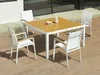 Vente-unique - MACILA Garden dining set Metall Weiß - B 140 cm x H 74 cm x L 140 cm Bild 2