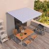 vidaXL Markise Manuell Einziehbar 400x350 cm Blau und Weiß 3068976 Bild 2