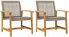 vidaXL Gartenstühle 2 Stk. Grau Poly Rattan und Akazienholz 367596 Bild 2
