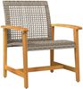 vidaXL Gartenstühle 2 Stk. Grau Poly Rattan und Akazienholz 367596 Bild 3